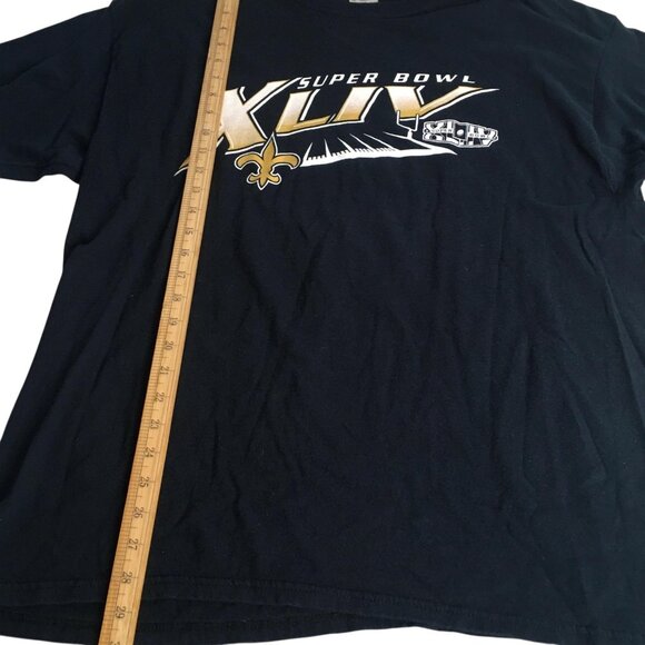 New Orleans Saints Shirt Mens XL Black NFL Football Super Bowl XLIV Roster Tee - Picture 7 of 16